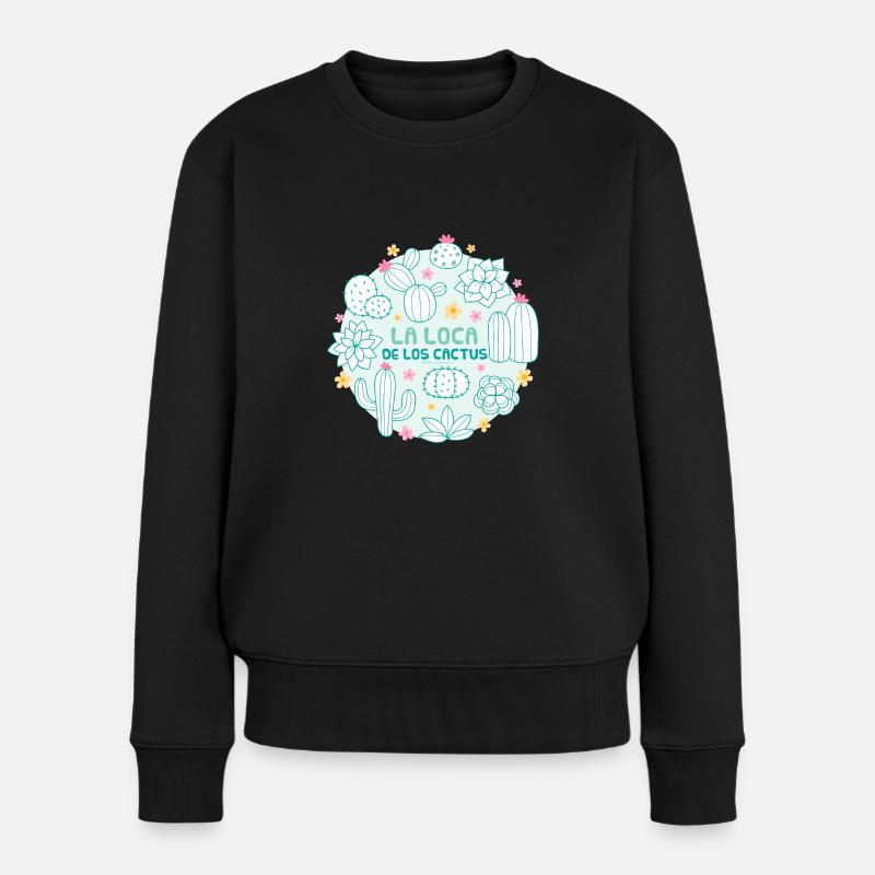 DER VERRÜCKTE VERRÜCKTE 01 - Frauen Premium Bio Pullover - Schwarz
