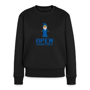 Entwickler Open Sourcerer Lustige Geschenkidee - Frauen Premium Bio Pullover - Schwarz - Vorne - Julia (174cm)