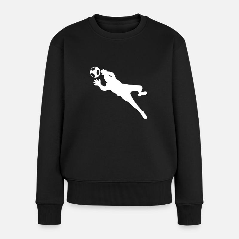 Fußball Torwart - Frauen Premium Bio Pullover - Schwarz