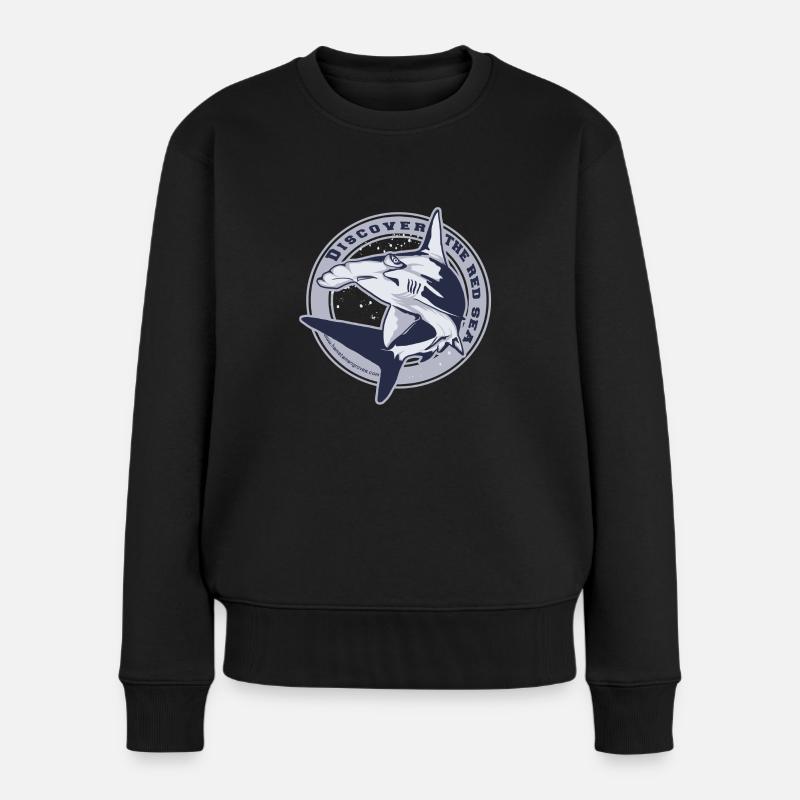 Hammerhead in circle - Frauen Premium Bio Pullover - Schwarz