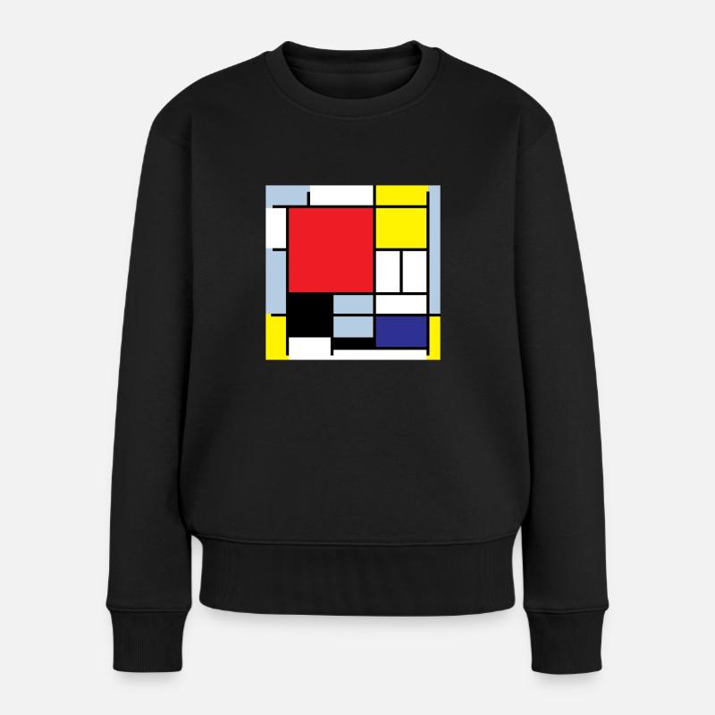 Symbole Piet Mondrian Art moderne Idée de cadeau - Pull Premium bio Femme - noir