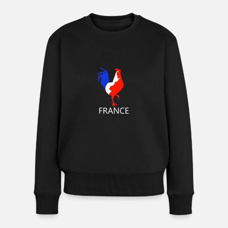 coq bleu blanc rouge - Pull Premium bio Femme - noir