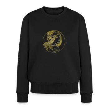 Icône art nouveau en or - Pull Premium bio Femme - noir - Devant - Julia (174cm)