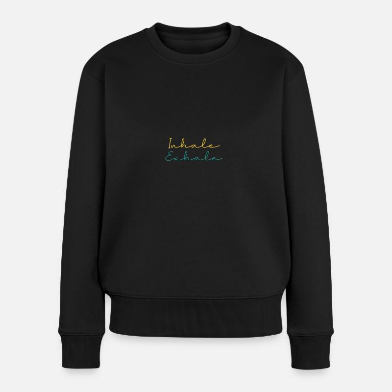 Inhale Exhale Yoga - Frauen Premium Bio Pullover - Schwarz