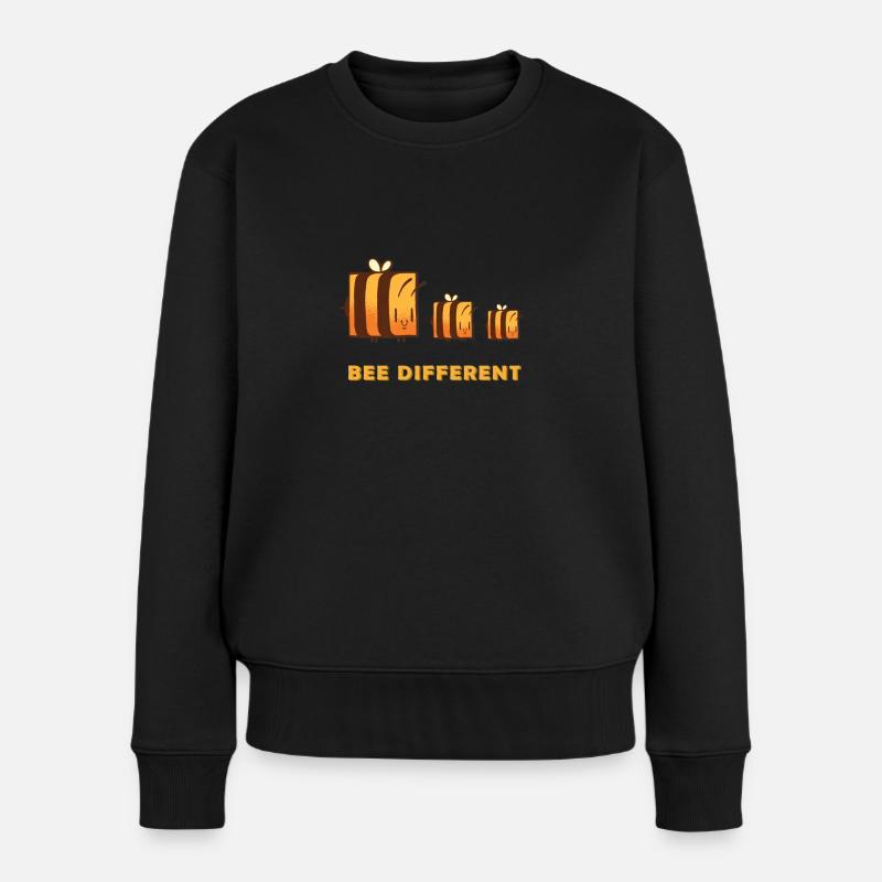 bee different - sei anders - Frauen Premium Bio Pullover - Schwarz
