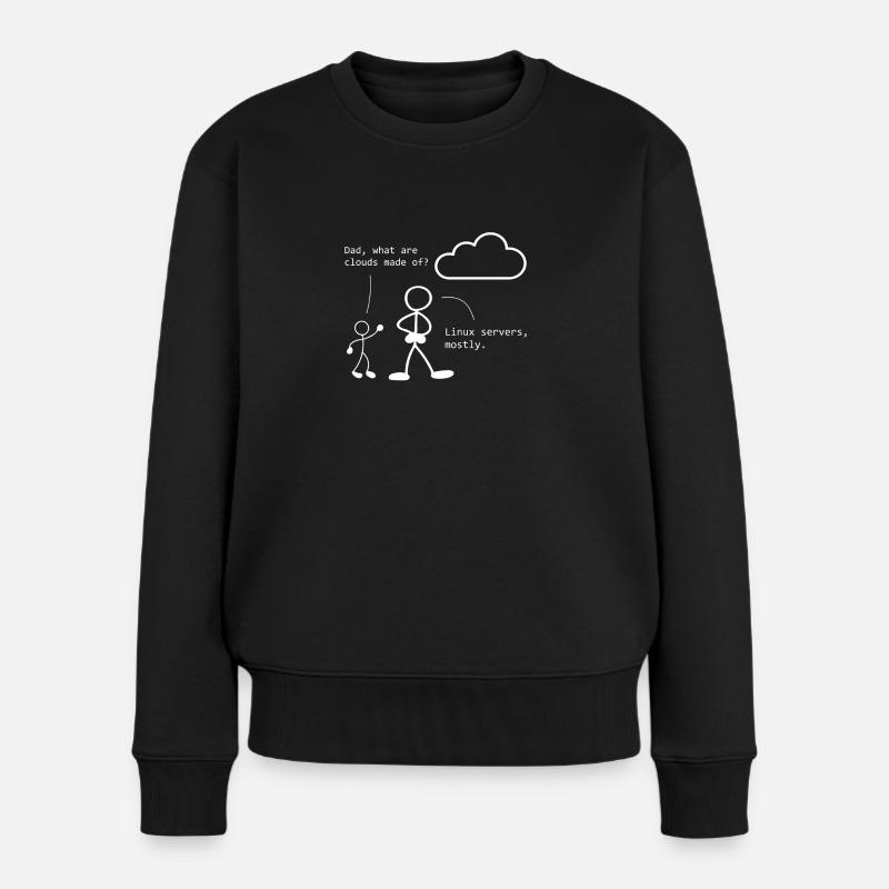 Cloud Witz ITler Programmierer Computerfachmann - Frauen Premium Bio Pullover - Schwarz