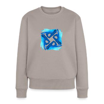 Taucherzeichen Symbol Kunst Taucher Geschenk - Frauen Premium Bio Pullover - Taupe - Vorne - Julia (174cm)