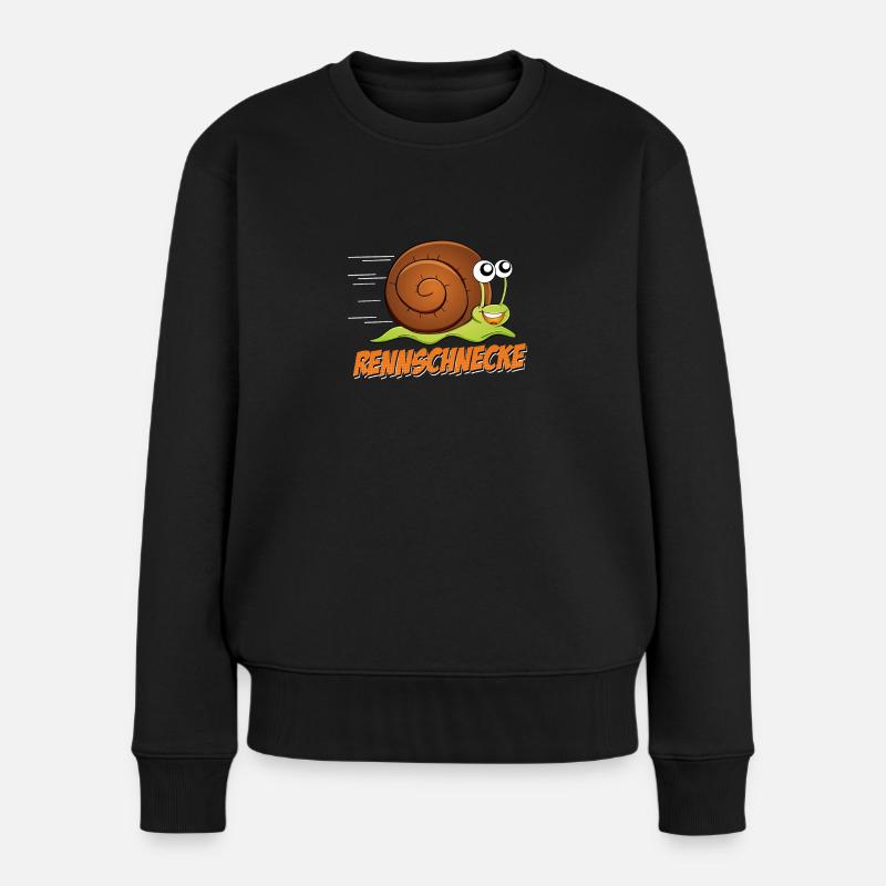 Marathon Halbmarathon Geschenk Rennschnecke - Frauen Premium Bio Pullover - Schwarz