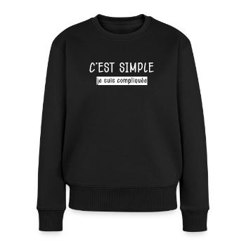 C'est Simple Je Suis Une Femme Compliquée - Pull Premium bio Femme - noir - Devant - Julia (174cm)