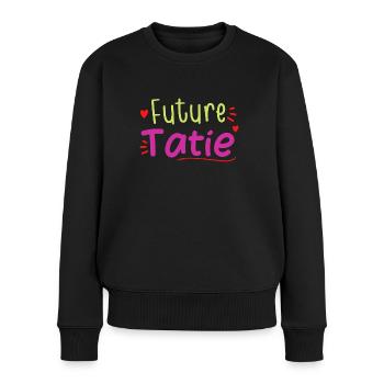 future tatie cadeau humour future tata - Pull Premium bio Femme - noir - Devant - Julia (174cm)