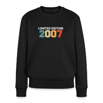 18. Geburtstag Limited Edition 2007 vintage - Frauen Premium Bio Pullover - Schwarz - Vorne - Julia (174cm)