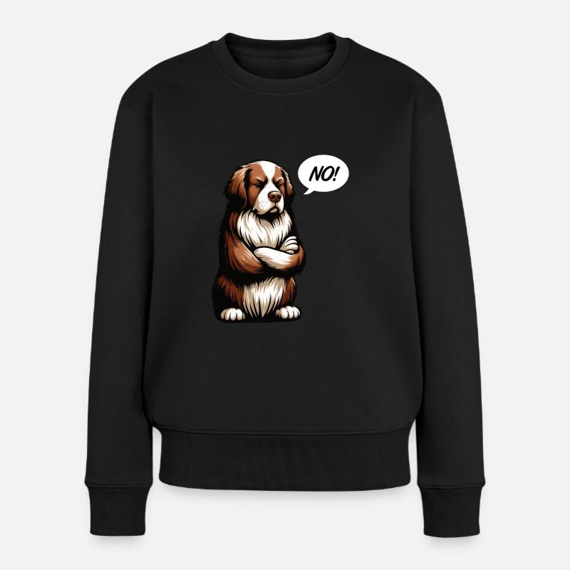 No Bernhardiner Bernhardinerbesitzer Berner Hund - Frauen Premium Bio Pullover - Schwarz