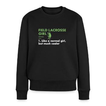 Sport Girl Definition Field Lacrosse - Women's Premium Organic Jumper - black - Front - Julia (174cm)