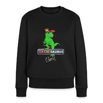 Tatie Dinosaure Tatiesaurus Queen - Pull Premium bio Femme - noir - Devant - Julia (174cm)