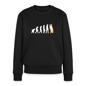 Évolution du chien Corgi - Pull Premium bio Femme - noir - Devant - Julia (174cm)