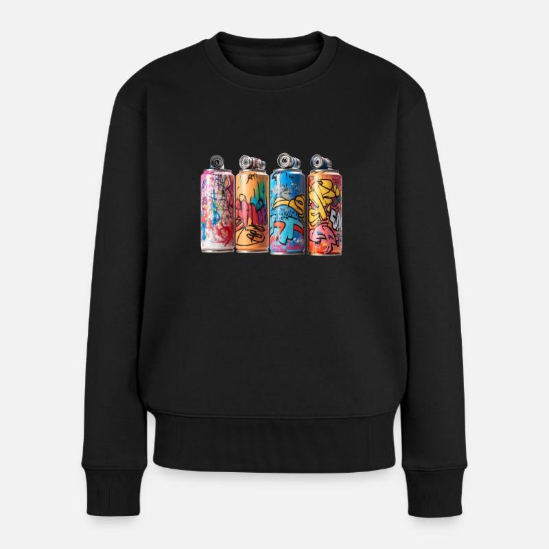 SPRÜHFARBE GRAFFITI STREET ART - Frauen Premium Bio Pullover - Schwarz