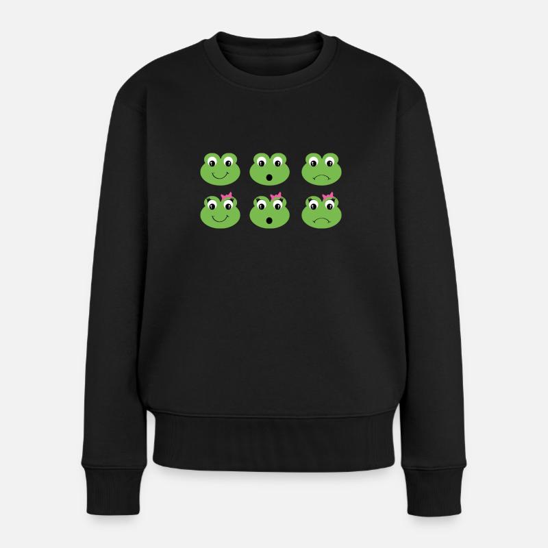 Frog - Frauen Premium Bio Pullover - Schwarz