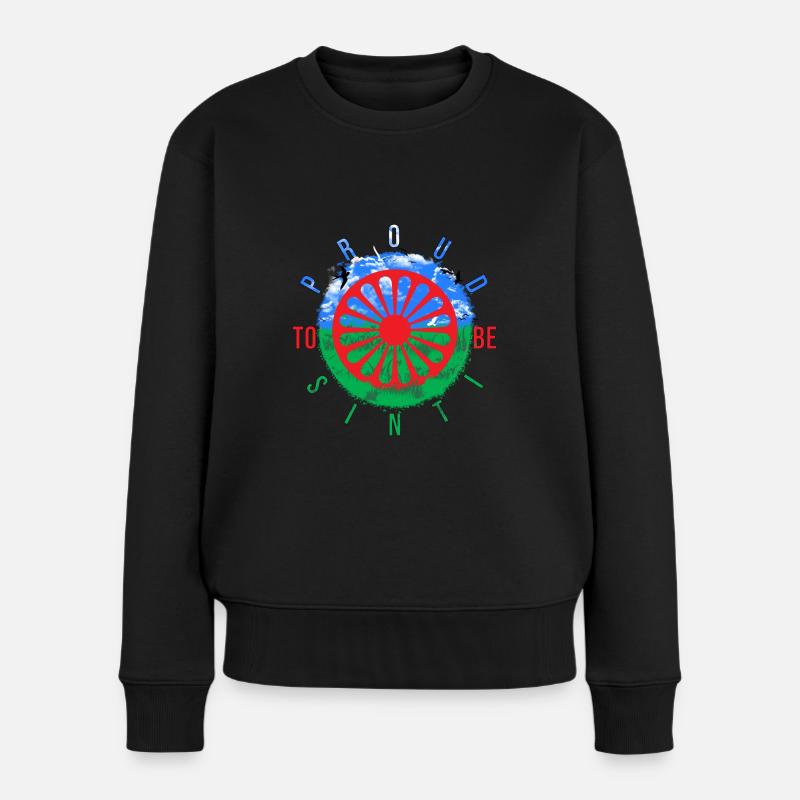 Proud to be Sinti - Frauen Premium Bio Pullover - Schwarz