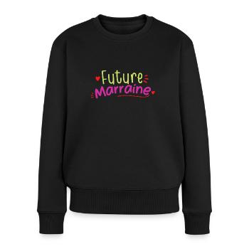 future marraine cadeau femme - Pull Premium bio Femme - noir - Devant - Julia (174cm)