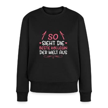 Arbeitskollegin Beste Kollegin Geschenk - Frauen Premium Bio Pullover - Schwarz - Vorne - Julia (174cm)