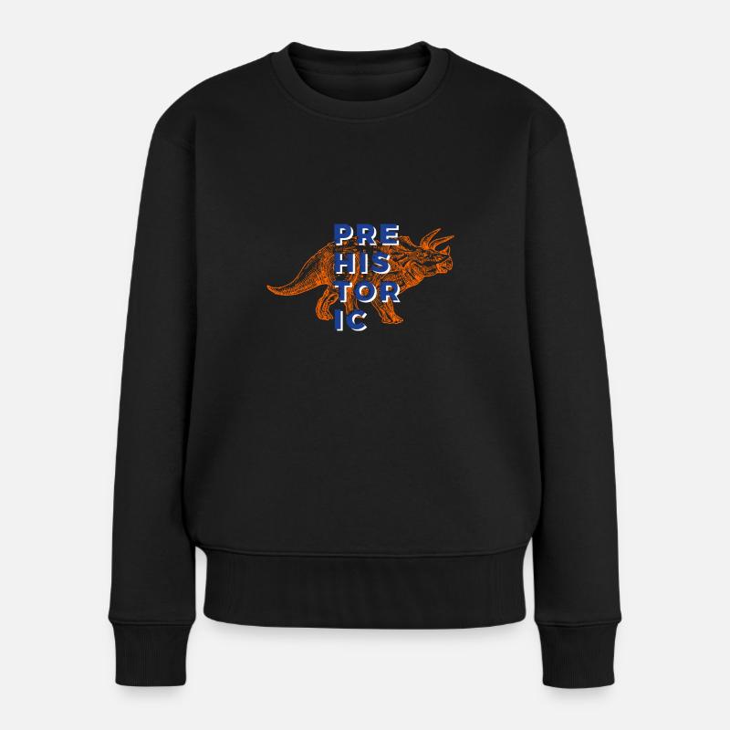 Dinosaurier Triceratops prähistorisch Urzeit - Frauen Premium Bio Pullover - Schwarz