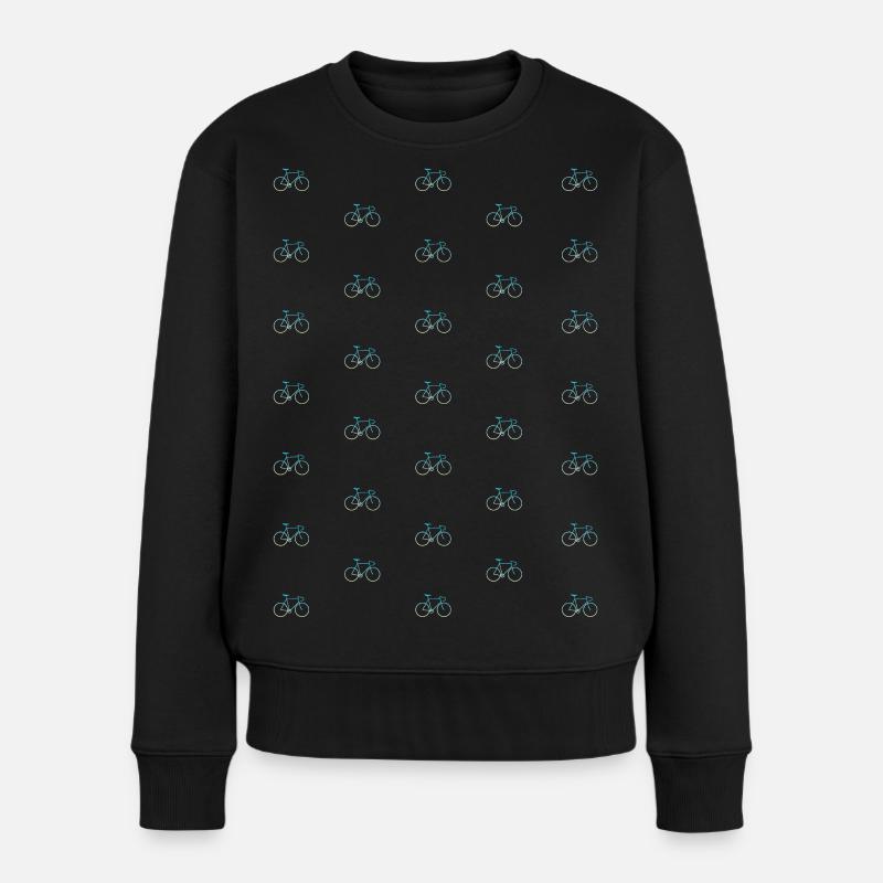 Viele kleine Rennräder - Frauen Premium Bio Pullover - Schwarz