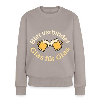 Craftbier Stilvolles Design für Bierliebhaber - Frauen Premium Bio Pullover - Taupe - Vorne - Julia (174cm)