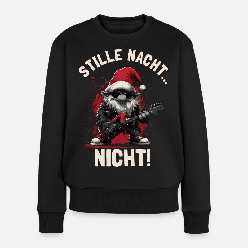 Weihnachtsmann spielt Gitarre - Frauen Premium Bio Pullover - Schwarz