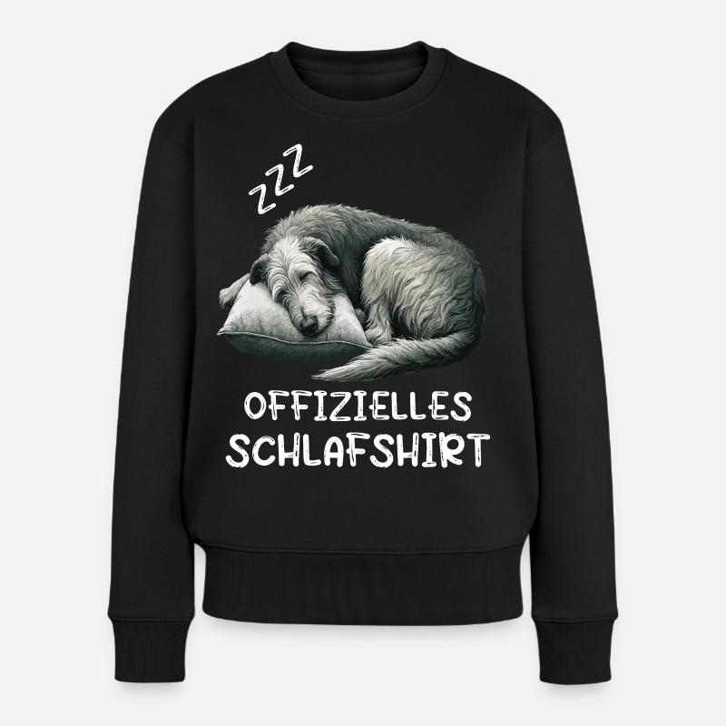 Offizielles Schlafshirt Irischer Wolfshund  - Frauen Premium Bio Pullover - Schwarz