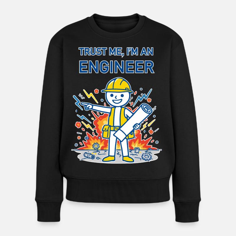 Trust Me, I'm an Engineer - for dark background - Women's Premium Organic Jumper - black