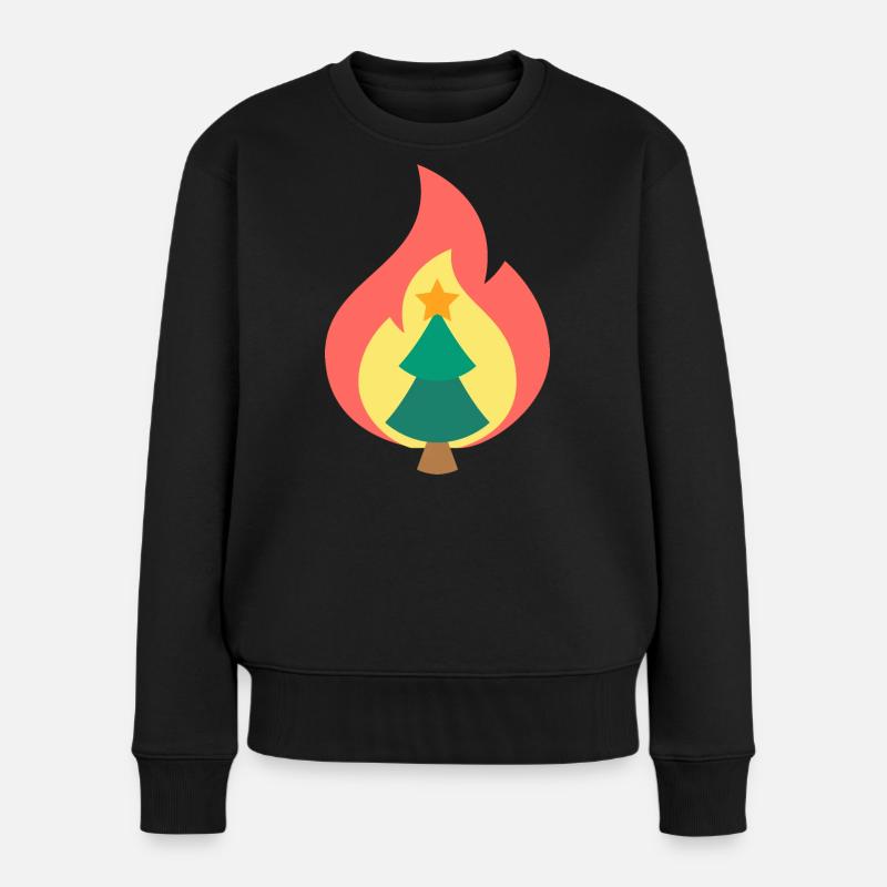 Conception minimale de la flamme du sapin de Noël - Pull Premium bio Femme - noir
