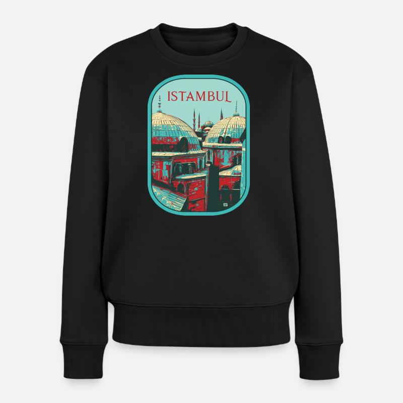 Majesté d'Istanbul: Mosquée sublime - Pull Premium bio Femme - noir