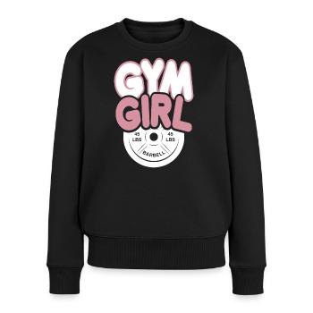 Gym Girl Barbell Power Pink - Women's Premium Organic Jumper - black - Front - Julia (174cm)