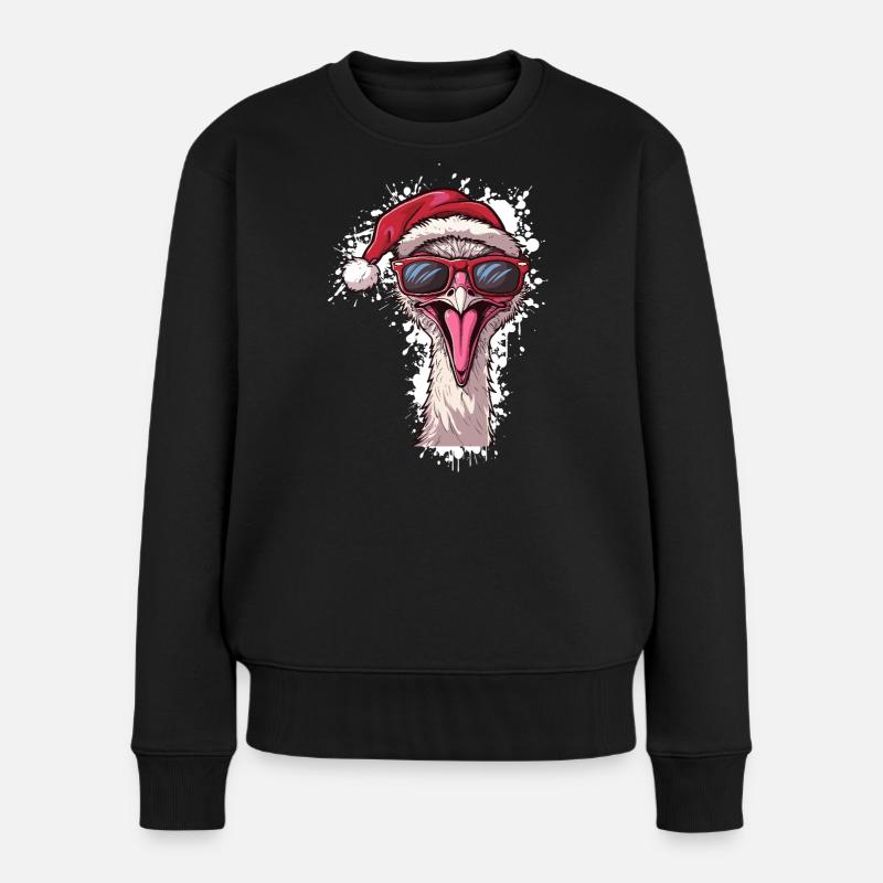 Strauß Weihnachten Lustig - Frauen Premium Bio Pullover - Schwarz