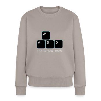WASD Gamer Videospiele HUmour - Frauen Premium Bio Pullover - Taupe - Vorne - Julia (174cm)