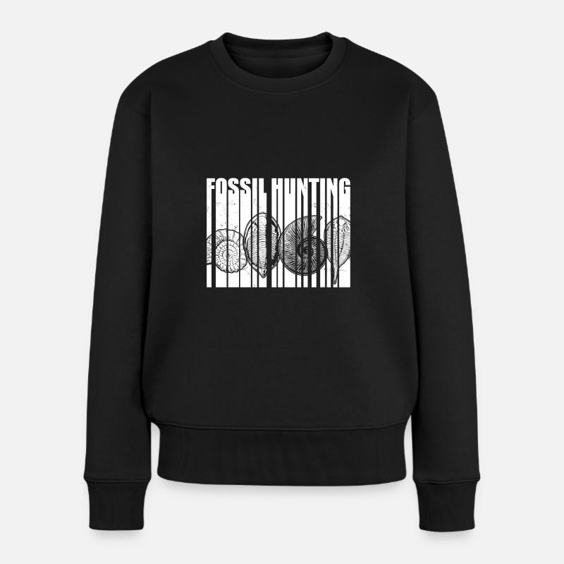 Fossiliensammler Sprüche | Fossilien Geschenkideen - Frauen Premium Bio Pullover - Schwarz