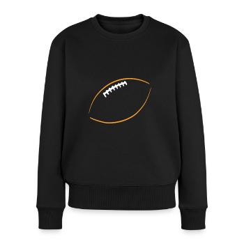 American Football Silhouette - Frauen Premium Bio Pullover - Schwarz - Vorne - Julia (174cm)