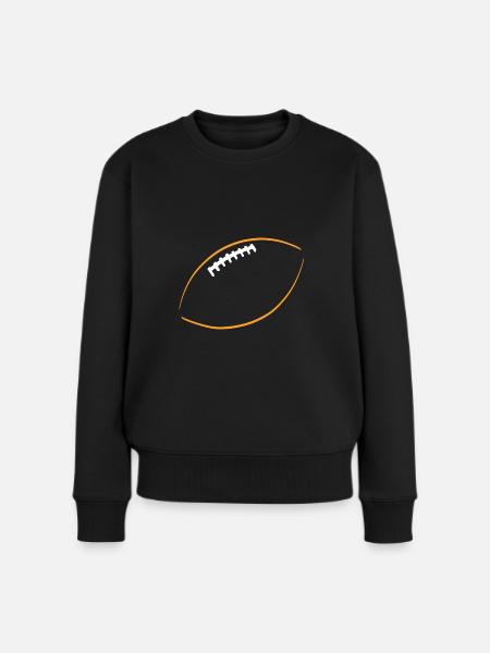 American Football Silhouette - Frauen Premium Bio Pullover - Schwarz