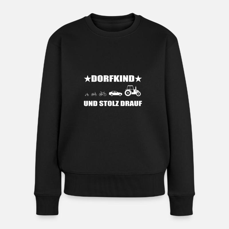 Dorfkind - Frauen Premium Bio Pullover - Schwarz