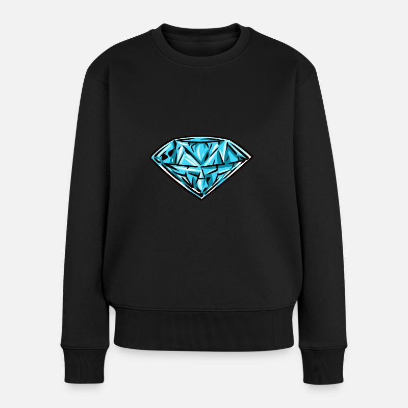 Diamant - Frauen Premium Bio Pullover - Schwarz
