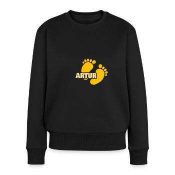 Geschenk für Artur - Frauen Premium Bio Pullover - Schwarz - Vorne - Julia (174cm)