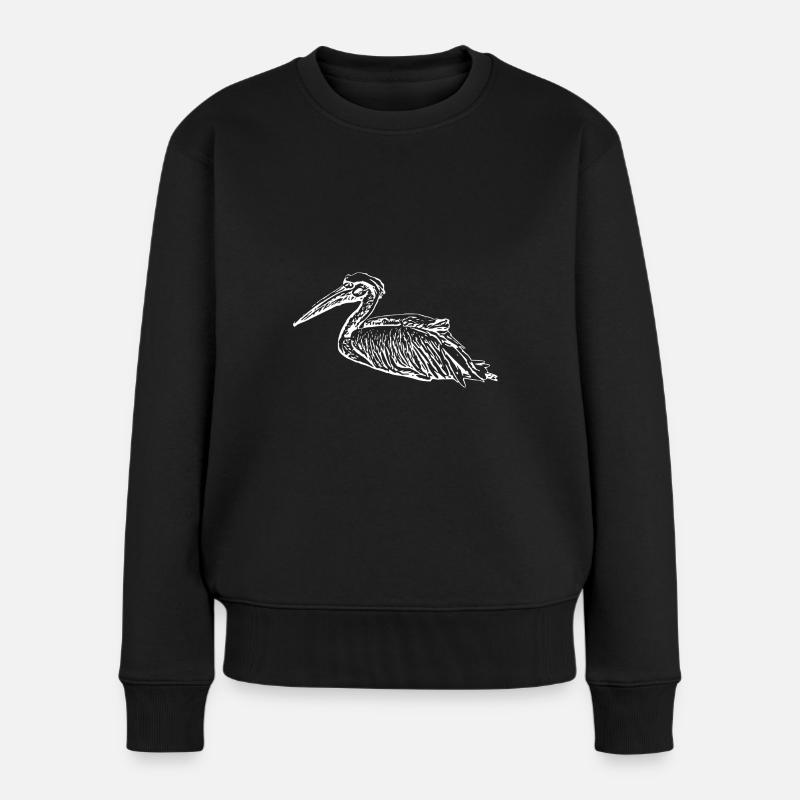Pelikane Vogel Vögel Pelecanus - Frauen Premium Bio Pullover - Schwarz