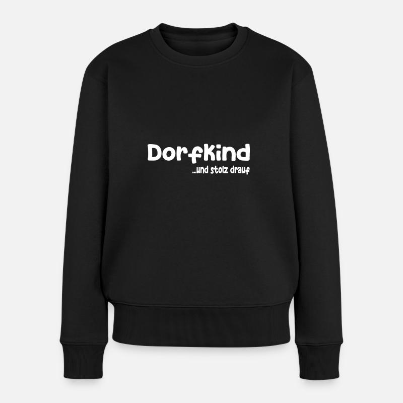Dorfkind - Frauen Premium Bio Pullover - Schwarz