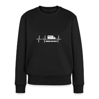 Camping - Frauen Premium Bio Pullover - Schwarz - Vorne - Julia (174cm)