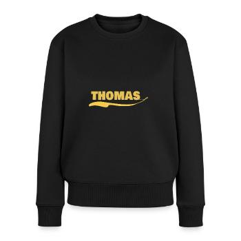 Balise de nom thomas - Pull Premium bio Femme - noir - Devant - Julia (174cm)