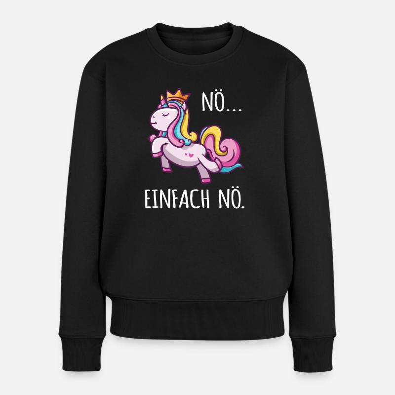 Einhorn lustig Diva Zicke Mädchen arrogant Fun Nö - Frauen Premium Bio Pullover - Schwarz