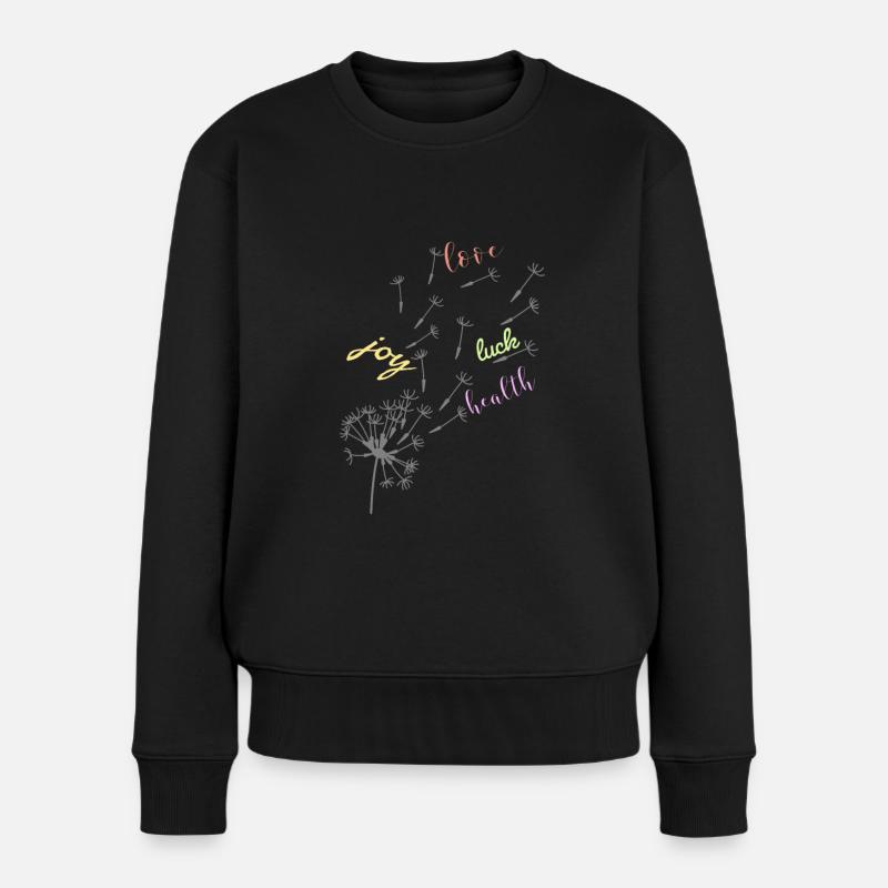 Pusteblumen Wünsche - Frauen Premium Bio Pullover - Schwarz