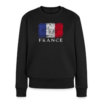 Drapeau Français de la France Français - Pull Premium bio Femme - noir - Devant - Julia (174cm)