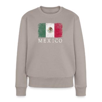 Mexique Drapeau mexicain Drapeau du Mexique - Pull Premium bio Femme - taupe - Devant - Julia (174cm)