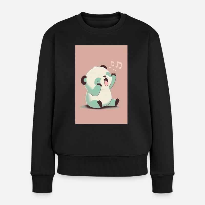Baby-Panda - Frauen Premium Bio Pullover - Schwarz